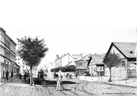 Hernalser Hauptstrasse mit Tramwayremise