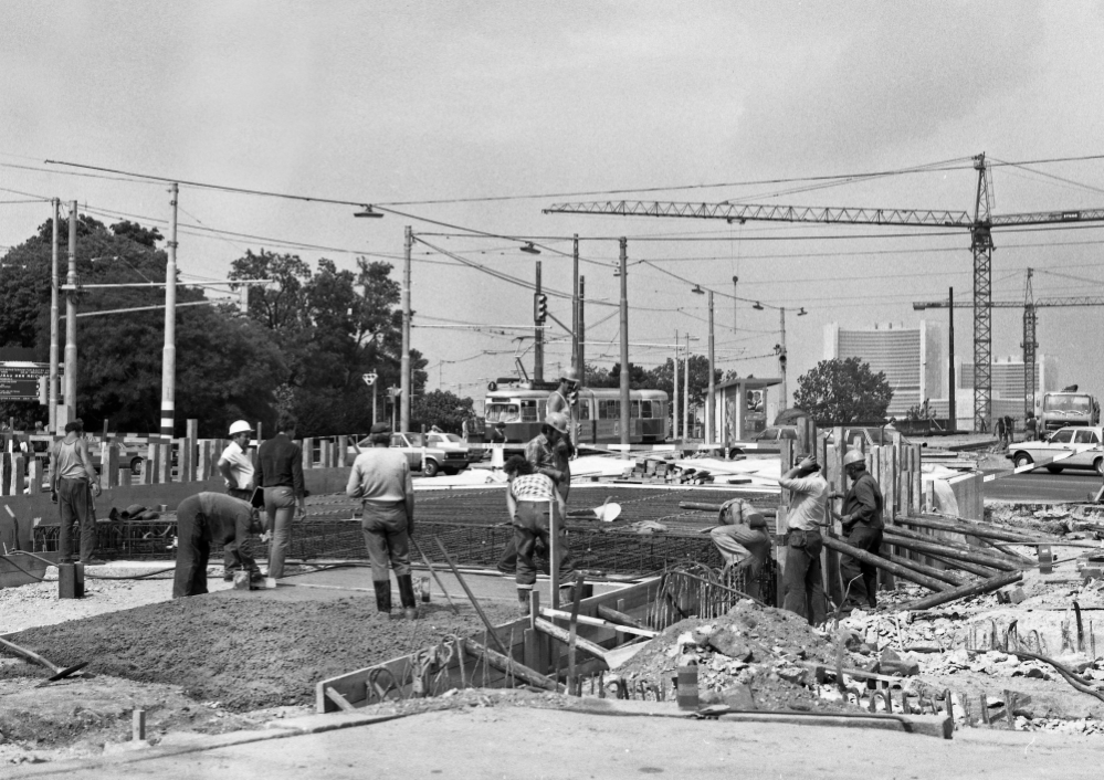 Bau der Linie U1 beim Mexikoplatz, Juli 1978