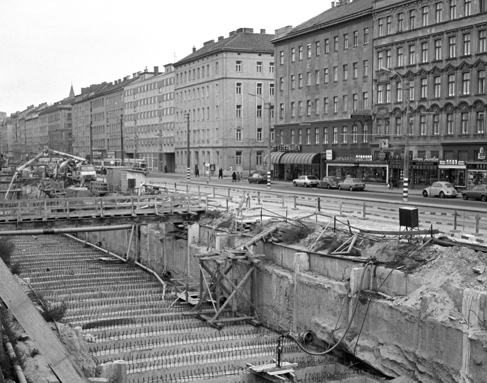 Bau der Linie U1 Lassallestraße, Dezember 1978