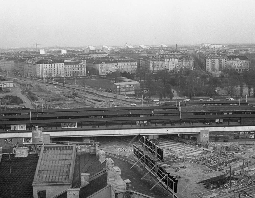 Bau der Linie U1 im Bereich Praterstern und Lassallestraße, März 1978