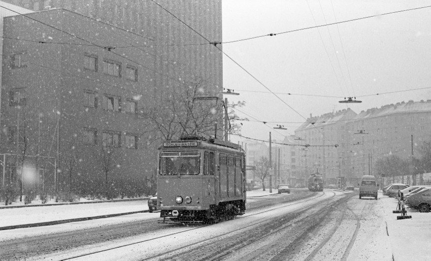 Winter 1984 in der Wexstraße mit Schleifwagen SS2-6054