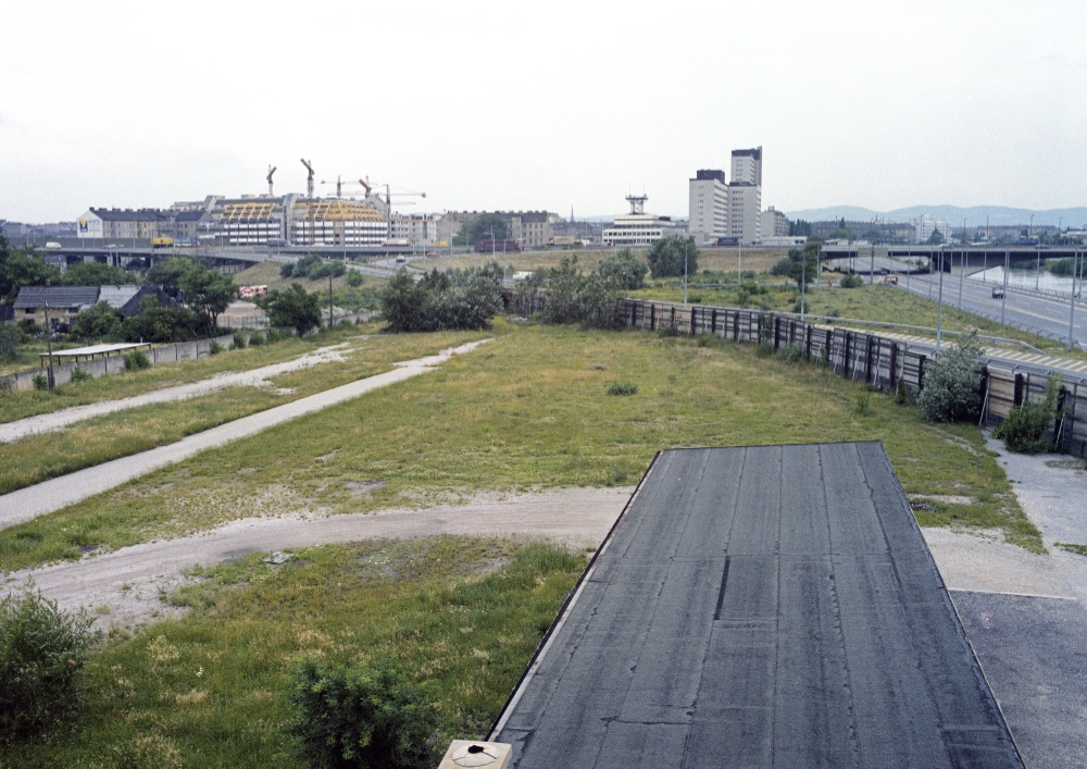 Kurz vor Bauarbeiten U3 in Erdberg, Juli 1985
