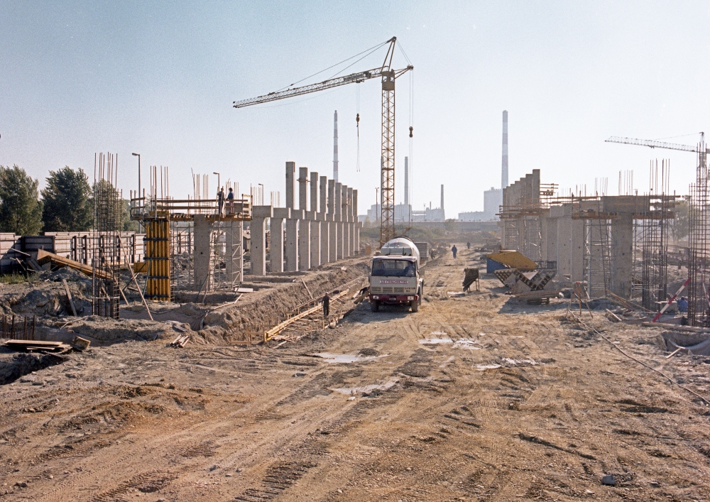 Bauarbeiten U3 in Erdberg, Bahnhof und Trasse, Oktober 1986