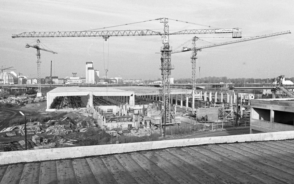 Bauarbeiten U3 in Erdberg, Bahnhof und Trasse, Nov 1986