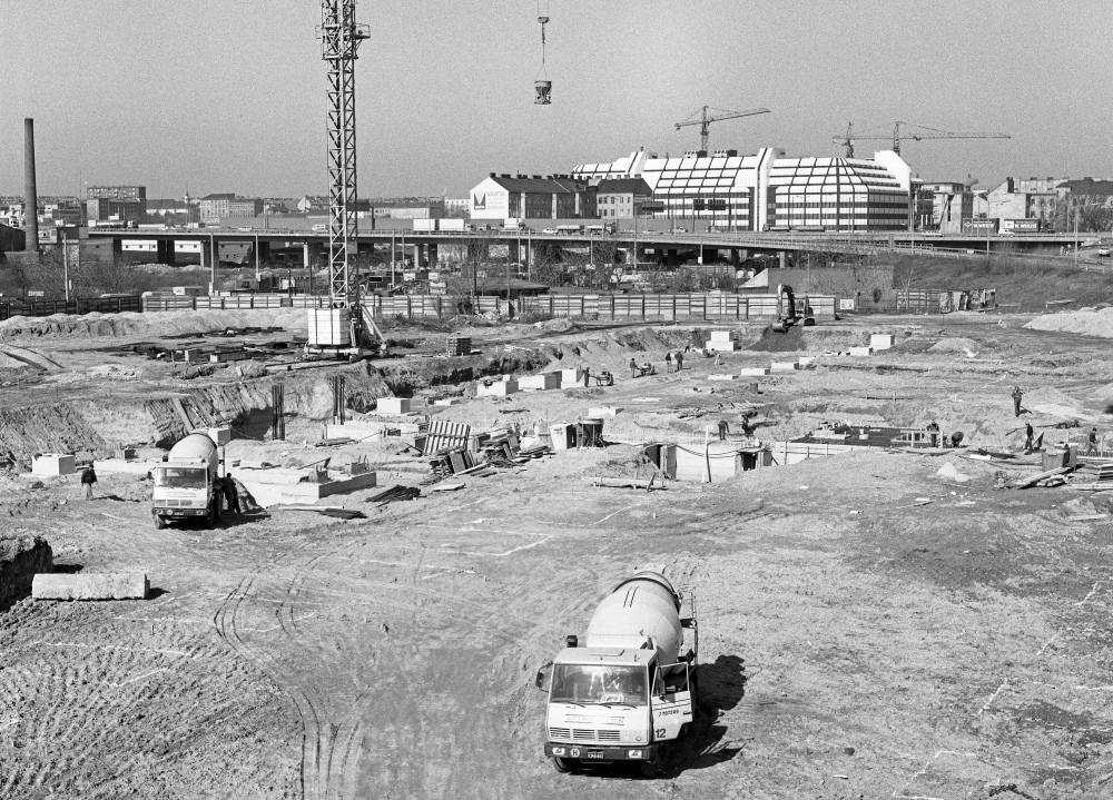 Bauarbeiten U3 in Erdberg, Juni 1986