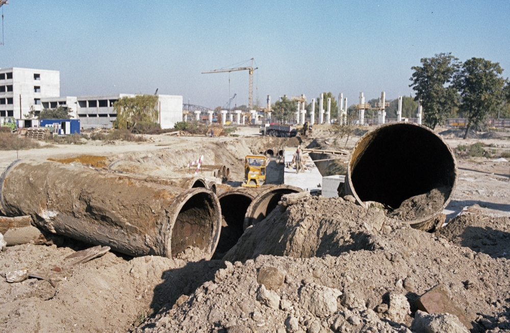 Bauarbeiten U3 in Erdberg, Bahnhof und Trasse, Oktober 1986