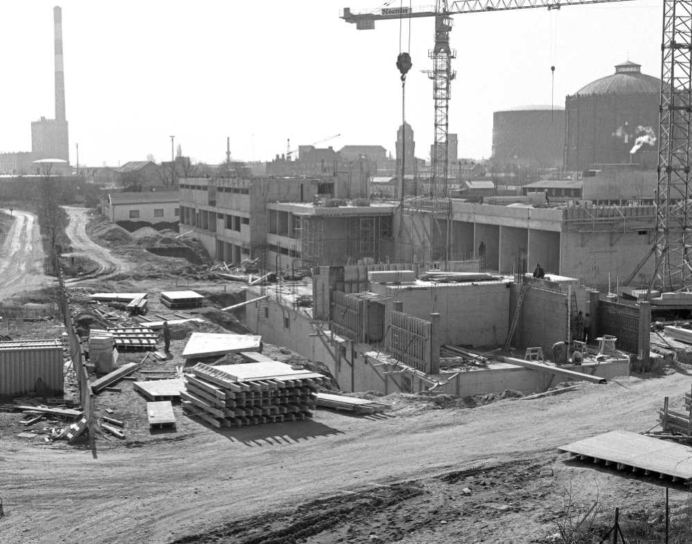 Bauarbeiten U3 in Erdberg, Bahnhof und Trasse, Juni 1986