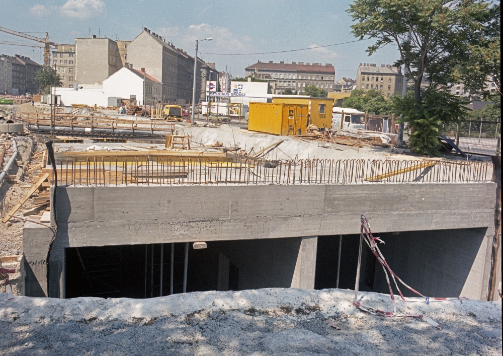 Bauarbeiten U3 in Erdberg, Trasse und Tunnel, Juni 1986