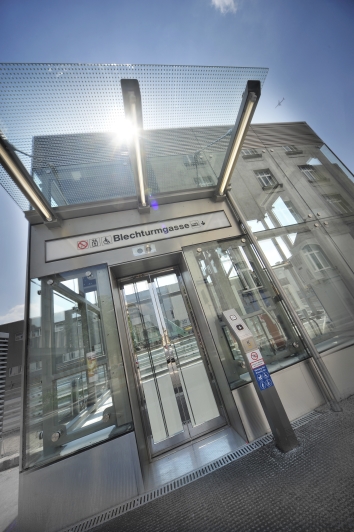 Lift bei der Station Blechturmgasse