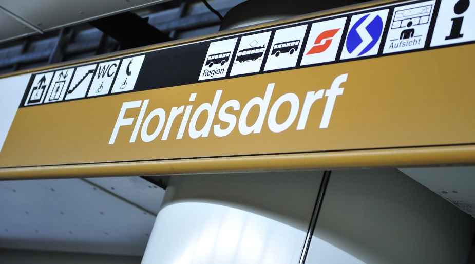 Anzeige der Linie U6 in der Station Floridsdorf.