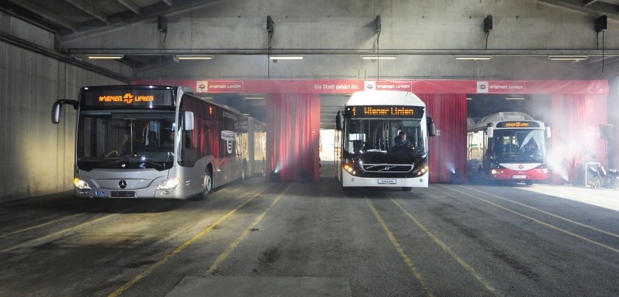 Präsentation der neuen Modelle für die Busflotte der Wiener Linien durch.
