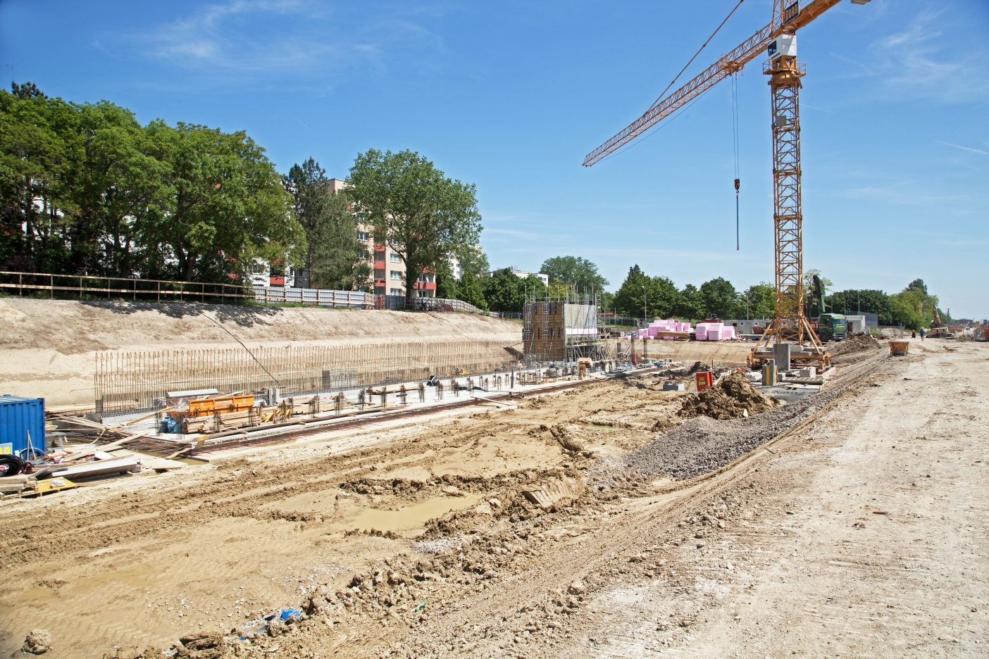 U-Bahn Bau U1 Bereich PerAlbinhansonSiedlung,zukünftig Neulaa, Mai 2014