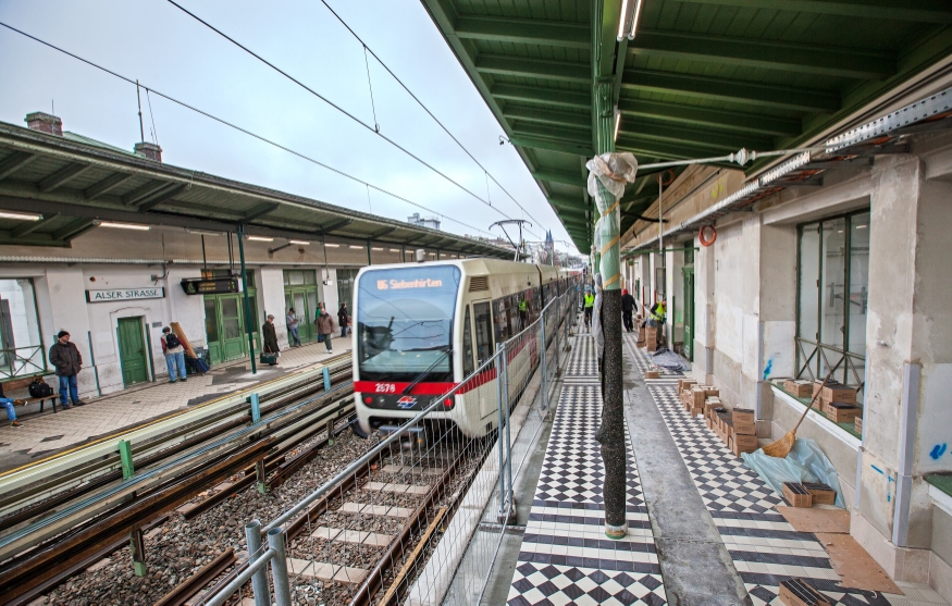 Station Alserstraße während Sanierung, November 2014