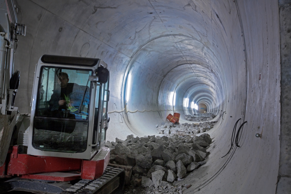 U1 Baustelle Troststraße, neue Tunnelröhre fast fertig, Oktober 2014