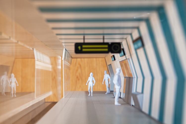 Modell der zukünftigen U-Bahn Linie U5, Frankhplatz-Altes AKH, Dezember 2015