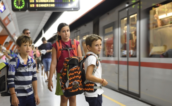 Kinder unterwegs in Wien