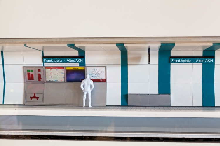 Modell der zukünftigen U-Bahn Linie U5, Frankhplatz-Altes AKH, Dezember 2015