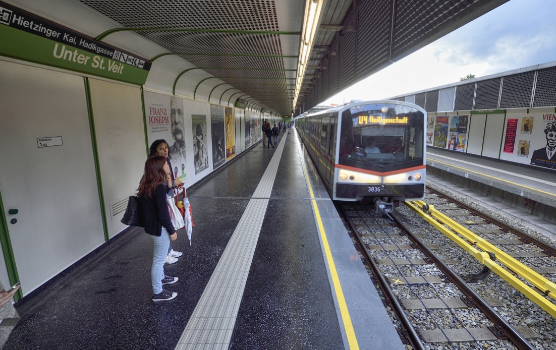Nach 128 Tagen Bauzeit steht die U4 wieder auf der gesamten Strecke zur VerfÃ¼gung. Im Bild die sanierte Station Unter St, Veit.