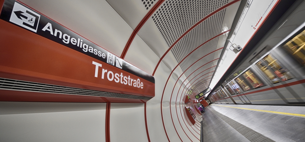 Neue Station Troststraße der U1 nach der Verlängerung nach Oberlaa.