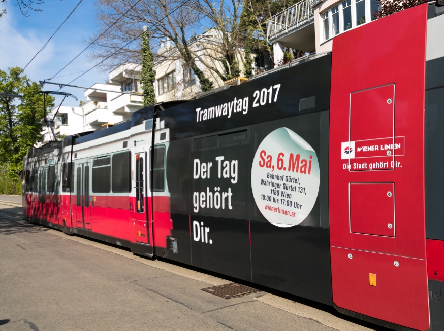 Werbewagen für den Tramwaytag 2017 auf der Linie 37