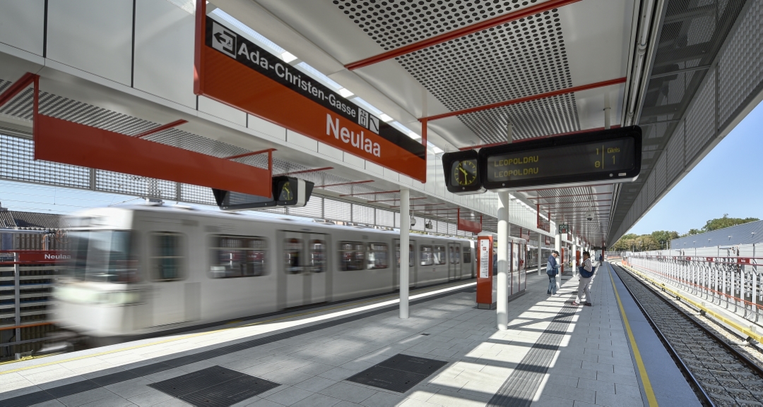 Neue Station Neulaa der U1 nach der Verlängerung nach Oberlaa.