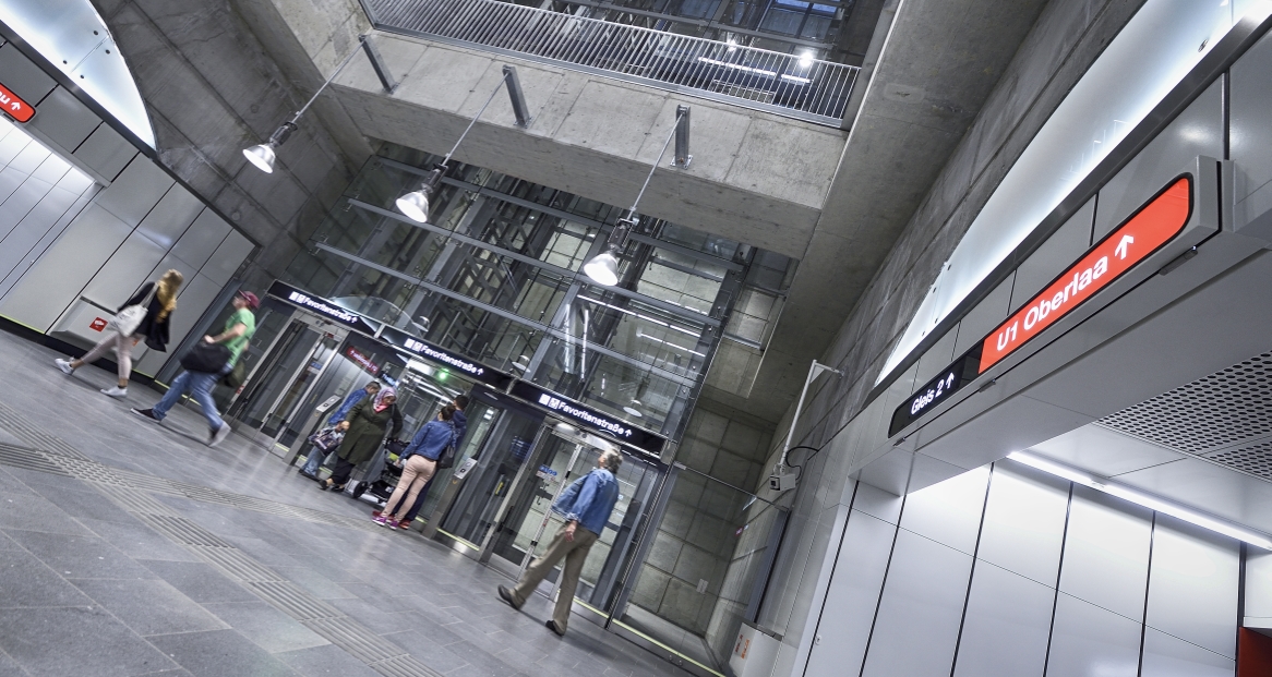 Neue Station Altes Landgut der U1 nach der Verlängerung nach Oberlaa.