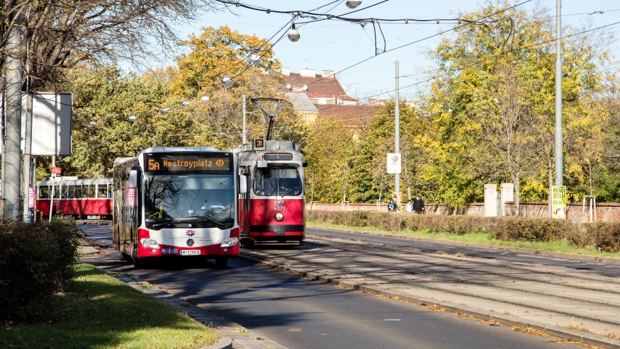 Bus der Linie 5A und 31 Obere Augartenstraße