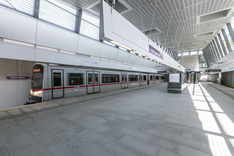 Die Linie U2 in der Station Aspern-Nord