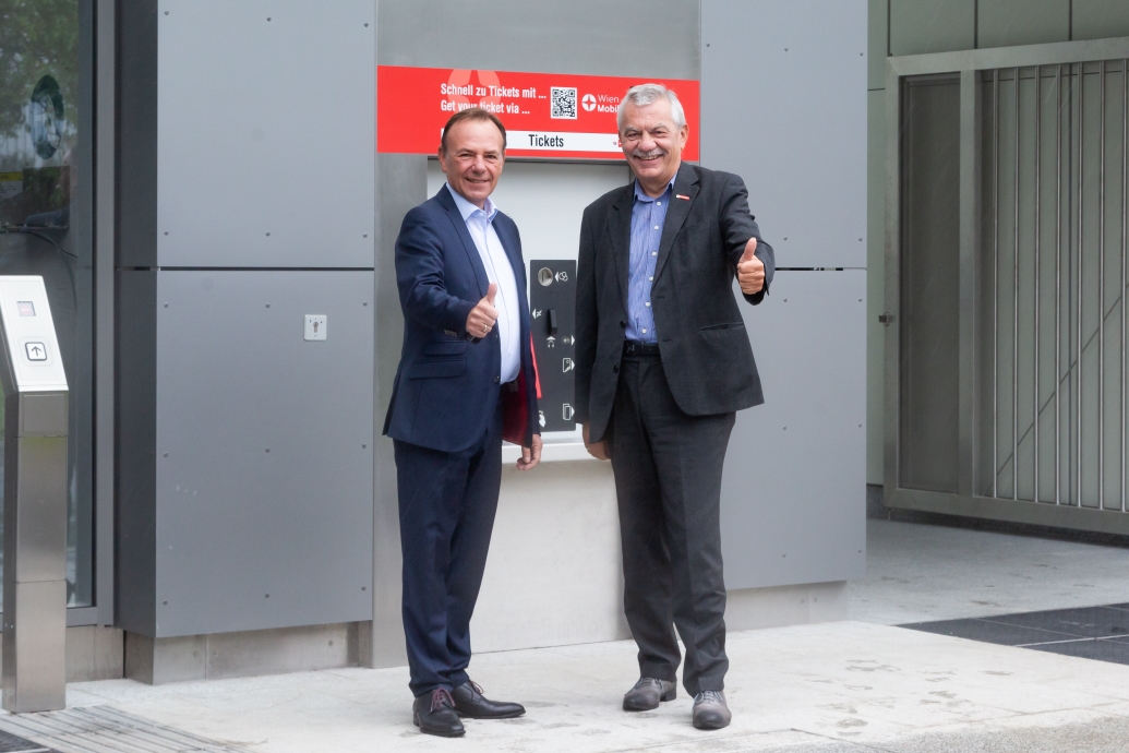 Stationserweiterung U6-Station Erlaaer Straße mit Wiener Linien Geschäftsführer Günter Steinbauer und Bezirksvorsteher Gerald Bischof
