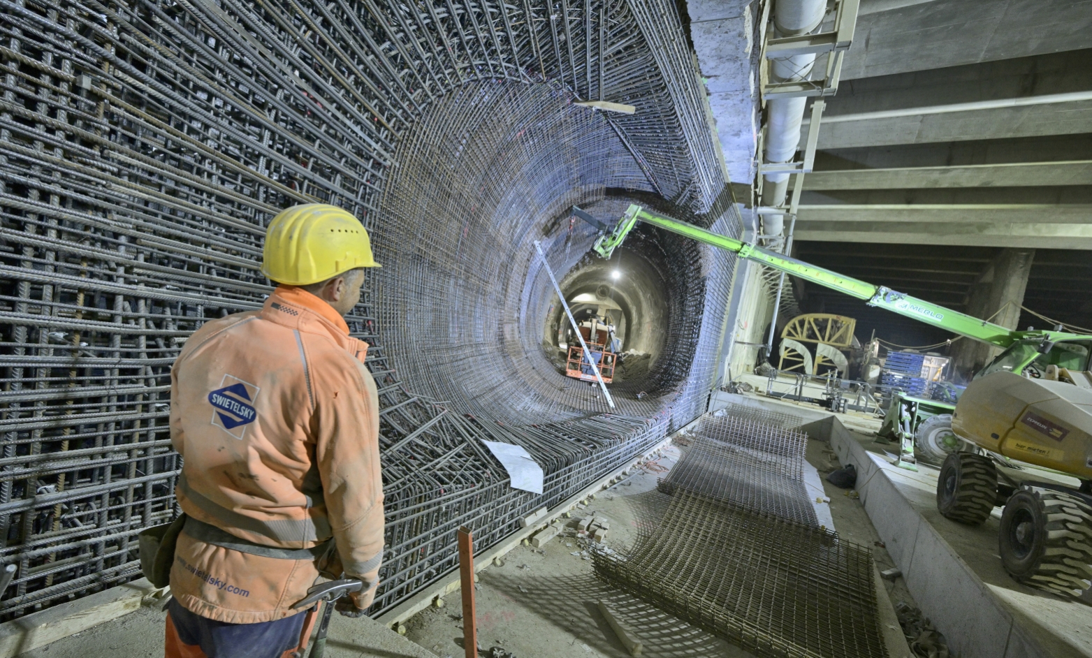 Tunnelbauarbeiten für die Verknüpfung von altem und neuem U2-Tunnel